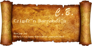Czigán Barnabás névjegykártya